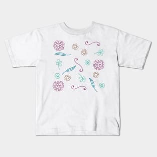 Floral Wine Pattern | Cream Kids T-Shirt